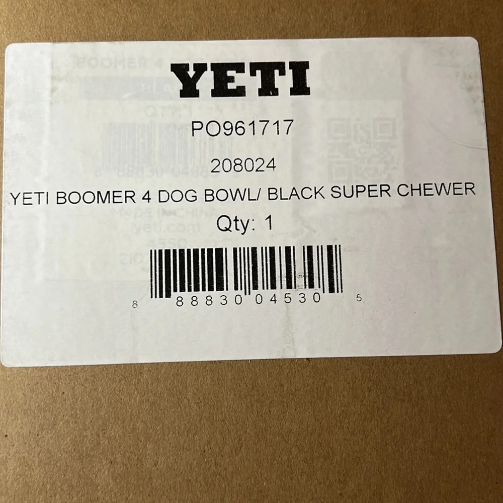 Yeti boomer dog bowl / black super chewer